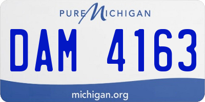 MI license plate DAM4163