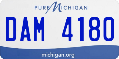 MI license plate DAM4180