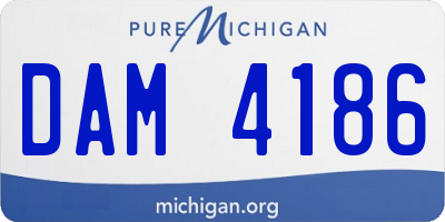 MI license plate DAM4186