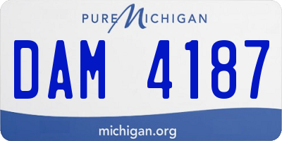 MI license plate DAM4187