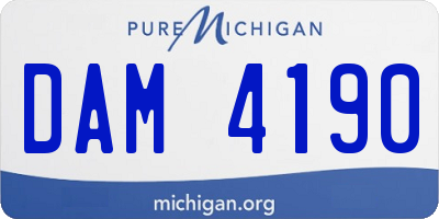 MI license plate DAM4190