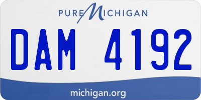 MI license plate DAM4192