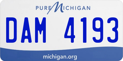 MI license plate DAM4193