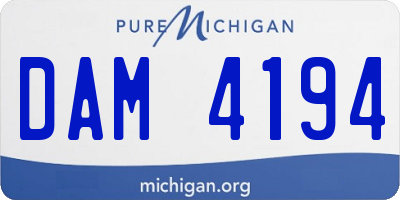 MI license plate DAM4194