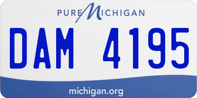 MI license plate DAM4195