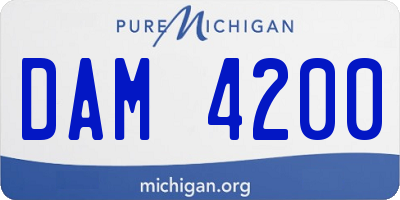 MI license plate DAM4200