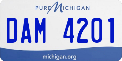 MI license plate DAM4201