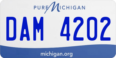 MI license plate DAM4202