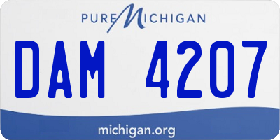 MI license plate DAM4207