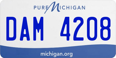 MI license plate DAM4208