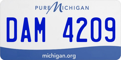 MI license plate DAM4209