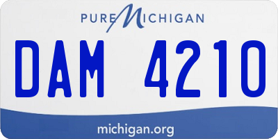 MI license plate DAM4210