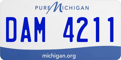 MI license plate DAM4211
