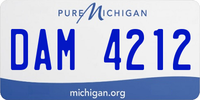 MI license plate DAM4212