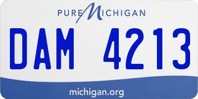 MI license plate DAM4213