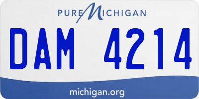 MI license plate DAM4214