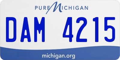 MI license plate DAM4215