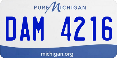 MI license plate DAM4216