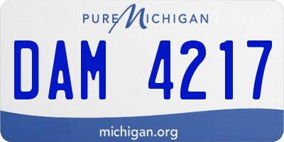 MI license plate DAM4217
