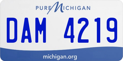 MI license plate DAM4219