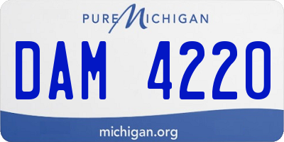 MI license plate DAM4220