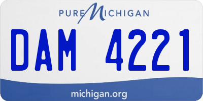 MI license plate DAM4221
