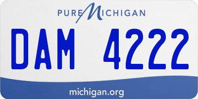 MI license plate DAM4222