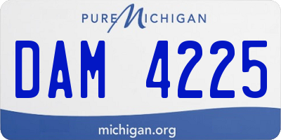 MI license plate DAM4225
