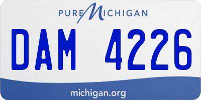 MI license plate DAM4226