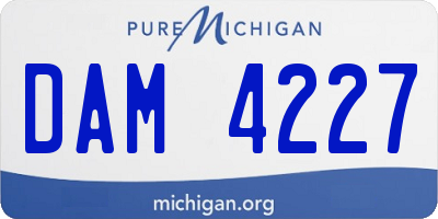MI license plate DAM4227