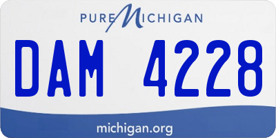 MI license plate DAM4228