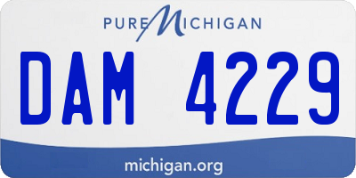 MI license plate DAM4229