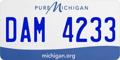 MI license plate DAM4233