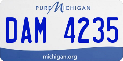 MI license plate DAM4235