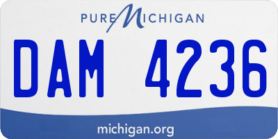 MI license plate DAM4236