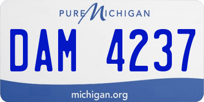 MI license plate DAM4237