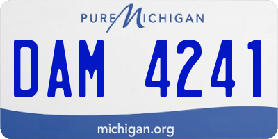 MI license plate DAM4241