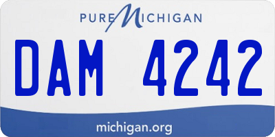 MI license plate DAM4242