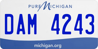 MI license plate DAM4243