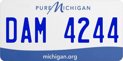 MI license plate DAM4244