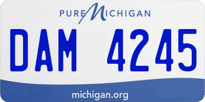 MI license plate DAM4245