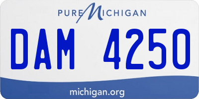 MI license plate DAM4250