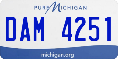MI license plate DAM4251