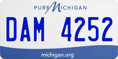 MI license plate DAM4252