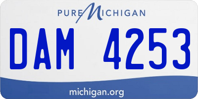 MI license plate DAM4253
