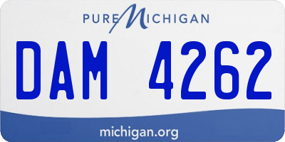 MI license plate DAM4262