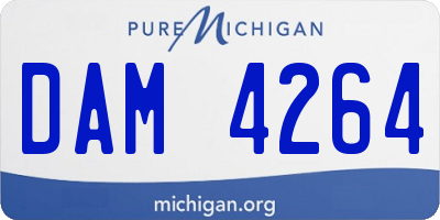 MI license plate DAM4264