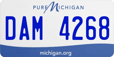 MI license plate DAM4268