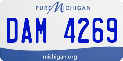 MI license plate DAM4269