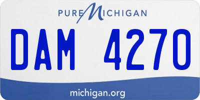 MI license plate DAM4270